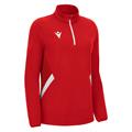 Maira 1/4 Zip Top Woman RED/WHT L Teknisk treningsgenser til dame